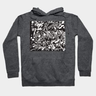 black and white tree pattern Hoodie